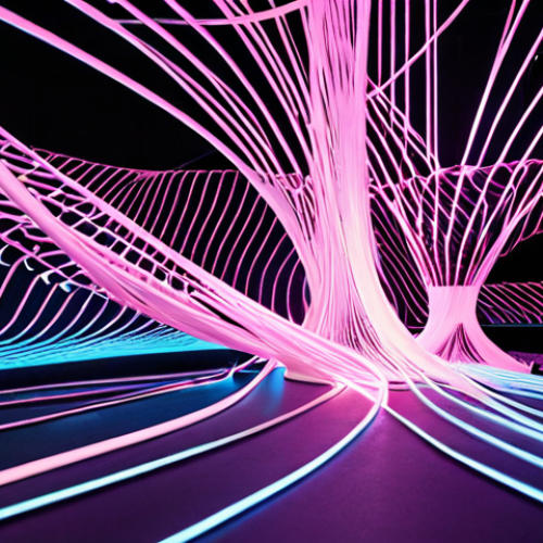 Home 24 **Prompt 1: The Core of Textile Innovation**
"A vibrant, futuristic textile engineering lab, with advanced machinery weaving luminous, intelligent fibers. Close-up on intricate fabric structures revealing integrated microelectronics and nanotechnology, symbolizing scientific research, durability, and safety. A sleek, modern aesthetic with glowing light trails representing data flow and innovation. High detail, photorealistic."
