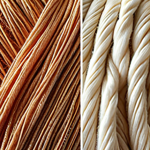Home 23 **"Close-up shot of various textile fibers (cotton, silk, polyester, nylon) side-by-side, showcasing their unique textures and properties. Emphasize differences in appearance and structure. Macro photography, natural lighting."** (Focuses on Fiber Identification)