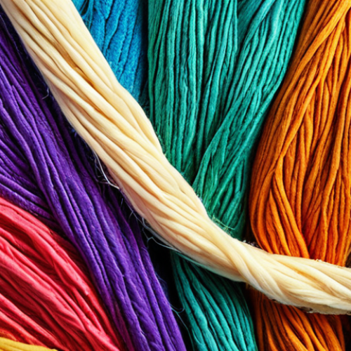 Home 22 **Image Prompt:** A vibrant close-up of various textile fibers (cotton, wool, polyester) under a microscope, highlighting their unique structures and properties. Emphasize the differences between natural and synthetic fibers. Style: Scientific illustration, detailed, colorful.