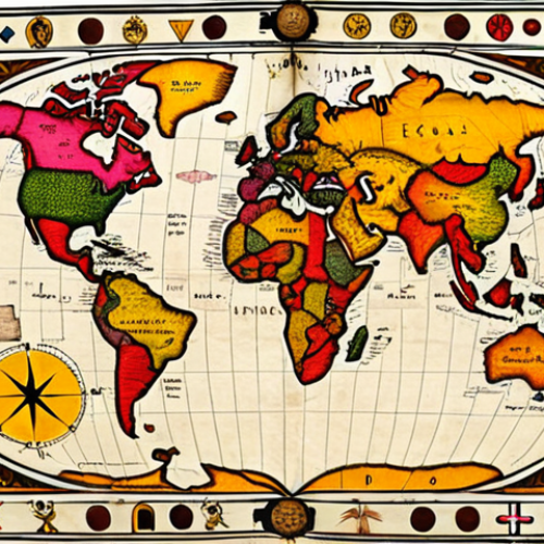 Home 11 **Textile Exam Treasure Map:** A detailed and colorful treasure map, styled like an antique document, leading to "Aprovação" (Approval) marked with an "X." The map is filled with textile-related symbols like fiber types, weave patterns, and dyeing equipment instead of typical map icons. Incorporate a compass labeled "Planejamento Estratégico" (Strategic Planning). The overall feel is adventurous and informative, hinting at conquering the exam.