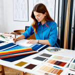 **

A textile designer in a bright studio, surrounded by fabric swatches and design sketches, working on a sustainable fashion collection, fully clothed, appropriate attire, safe for work, perfect anatomy, natural proportions, professional, modest, family-friendly.

**