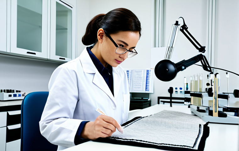 섬유기사와 자격증 취득의 중요성 - Certified Textile Professional**

"A professional textile specialist, fully clothed in appropriate w...