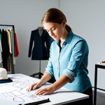 섬유기사 자격증과 관련 직업군의 전망 - Fashion Designer at Work**

A fashion designer in a bright, modern studio, surrounded by fabric swat...