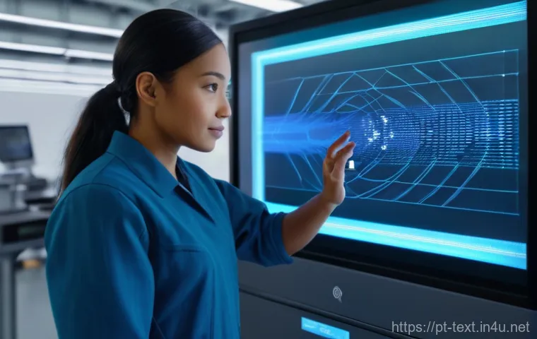 섬유기사와 자격증 취득의 가치 - **Prompt for Smart Textiles & Innovation:** A highly detailed, realistic image of a modern textile e...