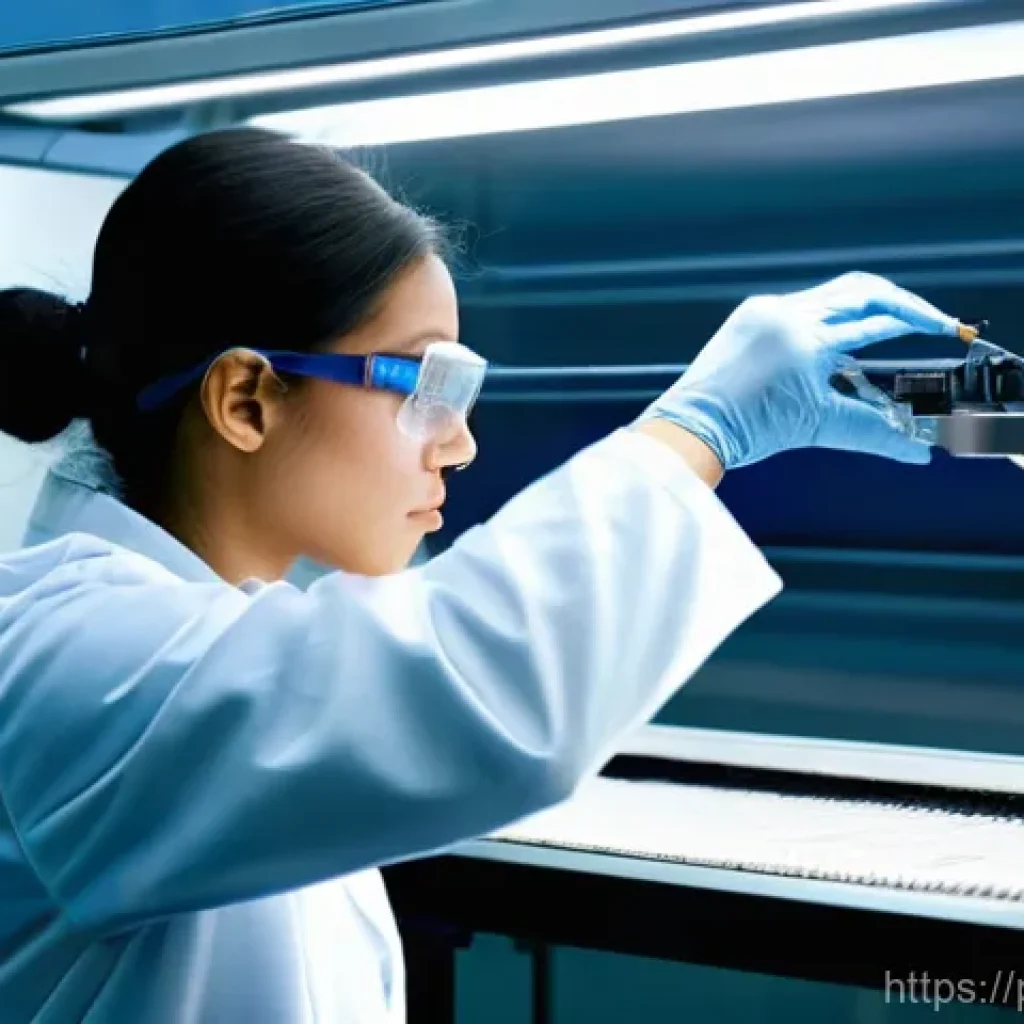 섬유기사 실기시험 합격률 - **Prompt 1: Textile Engineering Innovation**
    A focused young female textile engineering student,...