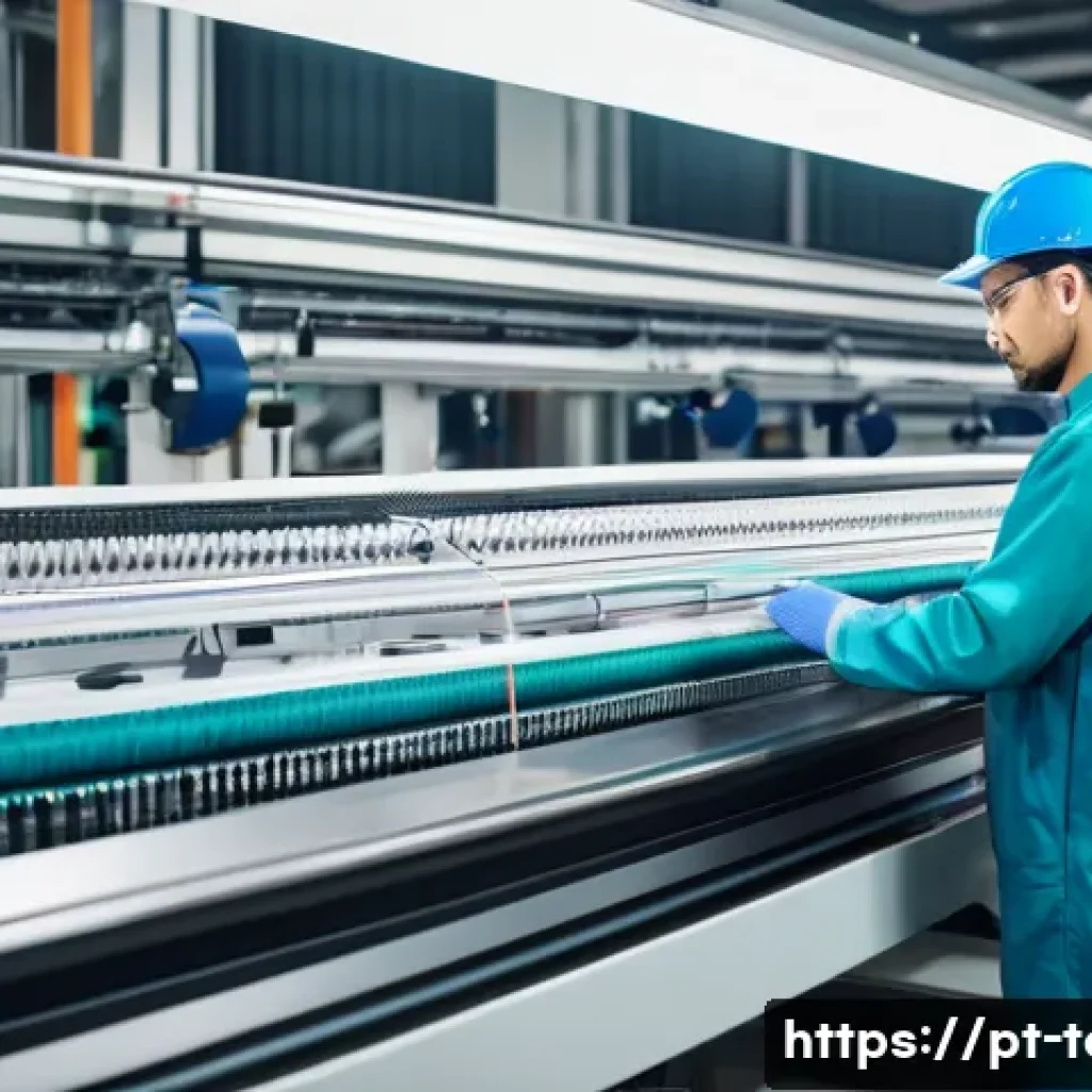 섬유기사와 자격증 취득의 실질적 효과 - A professional textile worker in a modern factory setting, wearing clean industrial workwear and saf...