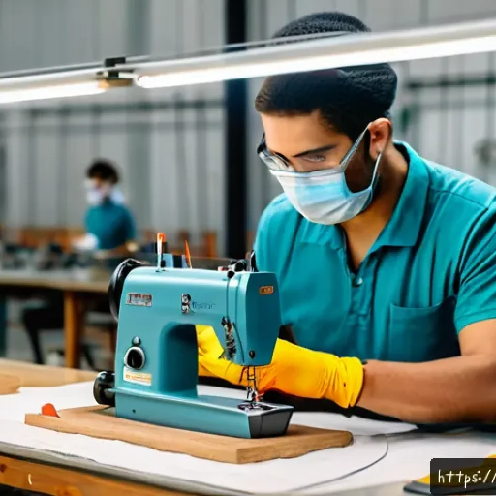 섬유기사 실기시험 꿀팁 - A detailed, realistic scene of a professional textile workshop in Brazil, showcasing an industrial s...