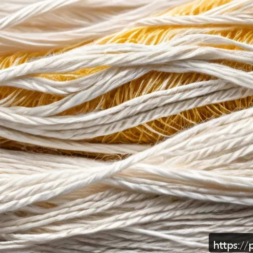 섬유기사 필기 과목의 중요성 - A detailed cross-sectional illustration of textile fibers showing natural cotton, synthetic polyeste...