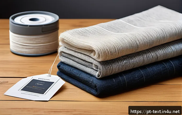 섬유기사와 필기시험 준비의 중요성 - A detailed educational infographic-style image showing various natural and synthetic textile fibers ...