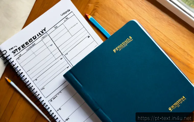 섬유기사 학습 플래너 - Photorealistic overhead view of a Brazilian textile technician student’s organized study planner on ...